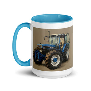 The Tractor Mugs Store Ford 7840 Oil Painting | Mug with Color Inside Quality Farmers Merch