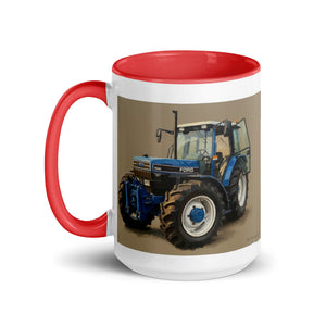 The Tractor Mugs Store Ford 7840 Oil Painting | Mug with Color Inside Quality Farmers Merch