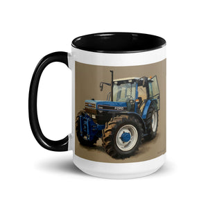 The Tractor Mugs Store Ford 7840 Oil Painting | Mug with Color Inside Quality Farmers Merch