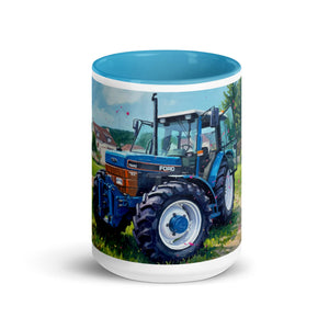 The Tractor Mugs Store Ford 7840 Splash Art | Mug with Color Inside Quality Farmers Merch