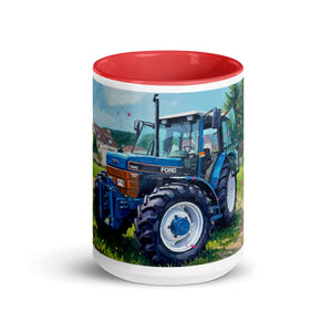 The Tractor Mugs Store Ford 7840 Splash Art | Mug with Color Inside Quality Farmers Merch