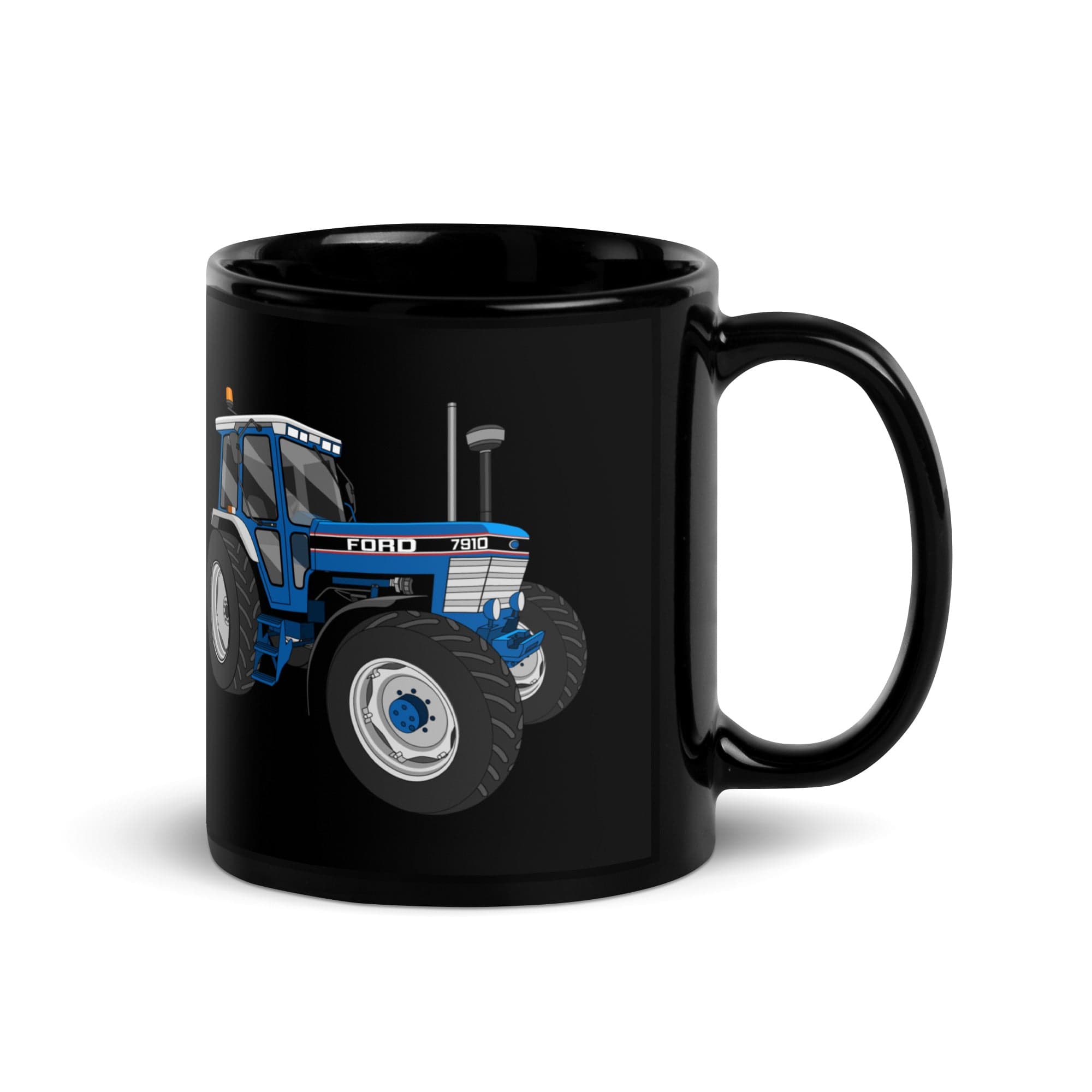 The Tractor Mugs Store Ford 7910 | Black Glossy Mug Quality Farmers Merch