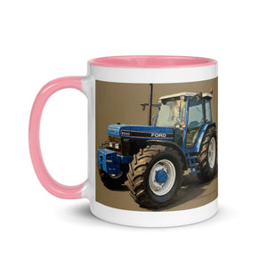 The Tractor Mugs Store Ford 8340 Oil Painting | Mug with Color Inside Quality Farmers Merch