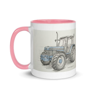 The Tractor Mugs Store Ford 8340 Pencil Sketch | Mug with Color Inside Quality Farmers Merch