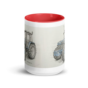 The Tractor Mugs Store Ford 8340 Pencil Sketch | Mug with Color Inside Quality Farmers Merch