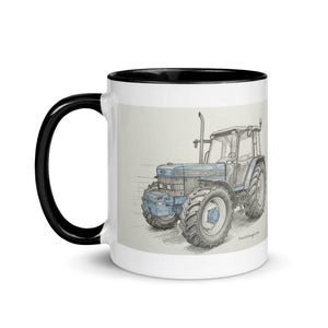 The Tractor Mugs Store Ford 8340 Pencil Sketch | Mug with Color Inside Quality Farmers Merch