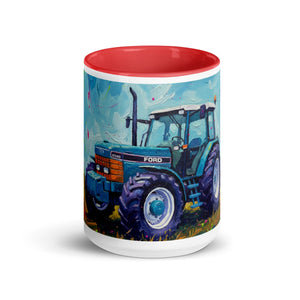 The Tractor Mugs Store Ford 8340 Splash Art | Mug with Color Inside Quality Farmers Merch