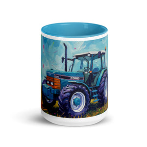 The Tractor Mugs Store Ford 8340 Splash Art | Mug with Color Inside Quality Farmers Merch