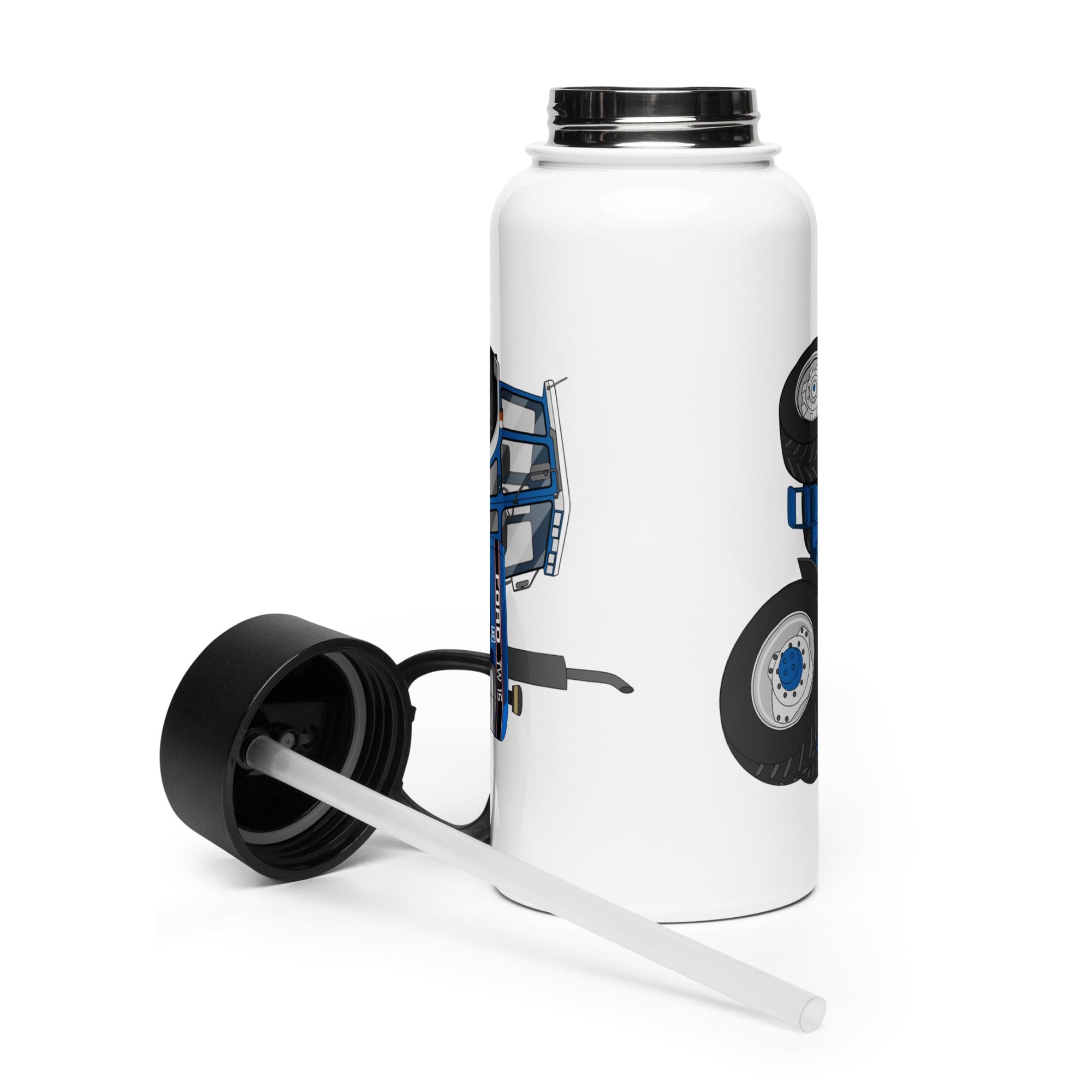 The Tractor Mugs Store Ford TW 15  | Stainless steel water bottle with a straw lid Quality Farmers Merch