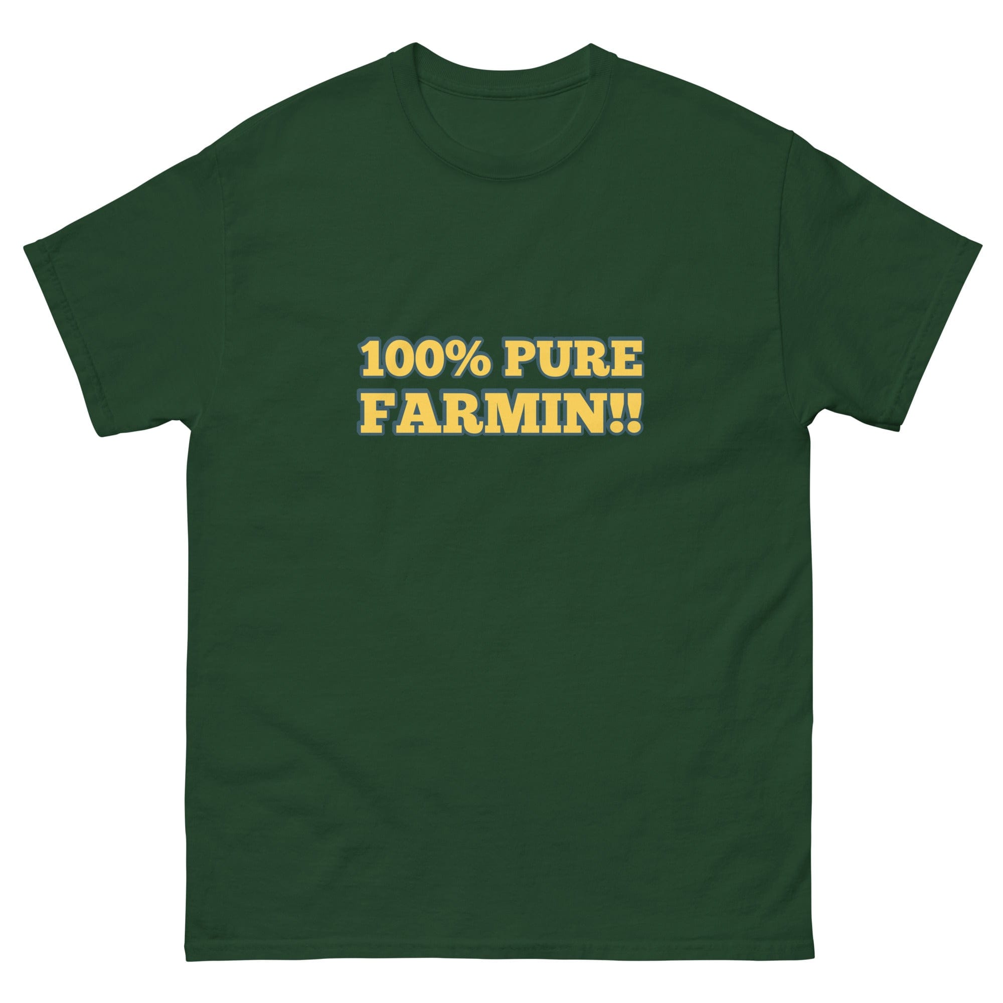 The Tractor Mugs Store Forest Green / S 100% PURE FARMIN!! | Unisex classic tee Quality Farmers Merch