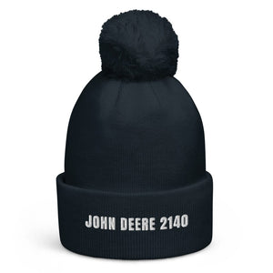The Tractor Mugs Store French Navy John Deere 2140 | Pom-Pom Beanie Quality Farmers Merch