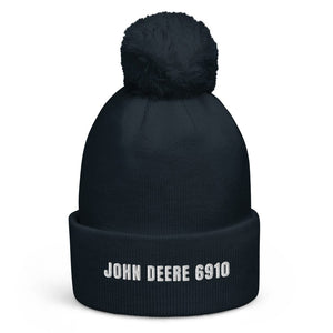The Tractor Mugs Store French Navy John Deere 6910 | Pom-Pom Beanie Quality Farmers Merch