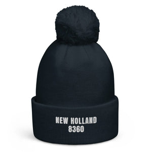 The Tractor Mugs Store French Navy New Holland 8360 | Pom-Pom Beanie Quality Farmers Merch