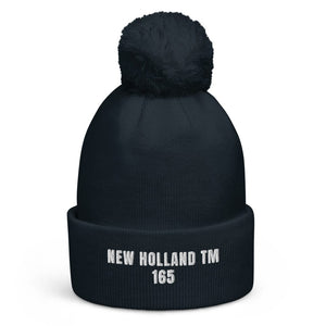 The Tractor Mugs Store French Navy New Holland TM 165 | Pom-Pom Beanie Quality Farmers Merch
