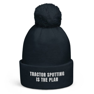 The Tractor Mugs Store French Navy Tractor Spotting Is the Plan | Pom-Pom Beanie Quality Farmers Merch