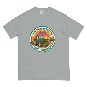 The Tractor Mugs Store Granite John Deere 6930 PROUD AUSTRALIAN 100% FARMER Retro | Unisex Premium T-shirt Quality Farmers Merch