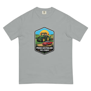 The Tractor Mugs Store Granite John Deere 7810 PROUD AUSTRALIAN 100% FARMER Bright | Unisex Premium T-shirt Quality Farmers Merch