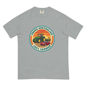 The Tractor Mugs Store Granite John Deere 7810 PROUD AUSTRALIAN 100% FARMER Retro | Unisex Premium T-shirt Quality Farmers Merch