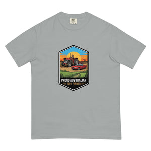 The Tractor Mugs Store Granite Massey Ferguson 135 PROUD AUSTRALIAN 100% FARMER Bright | Unisex Premium T-shirt Quality Farmers Merch