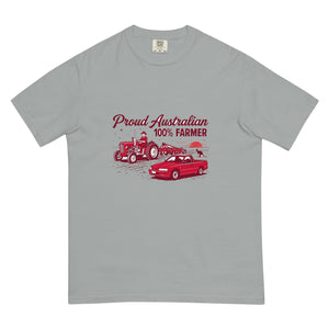 The Tractor Mugs Store Granite Massey Ferguson 35X PROUD AUSTRALIAN 100% FARMER Two Tone | Unisex Premium T-shirt Quality Farmers Merch
