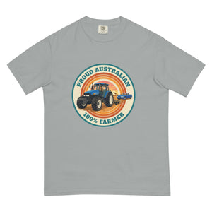 The Tractor Mugs Store Granite New Holland TM 155 PROUD AUSTRALIAN 100% FARMER Retro | Unisex Premium T-shirt Quality Farmers Merch