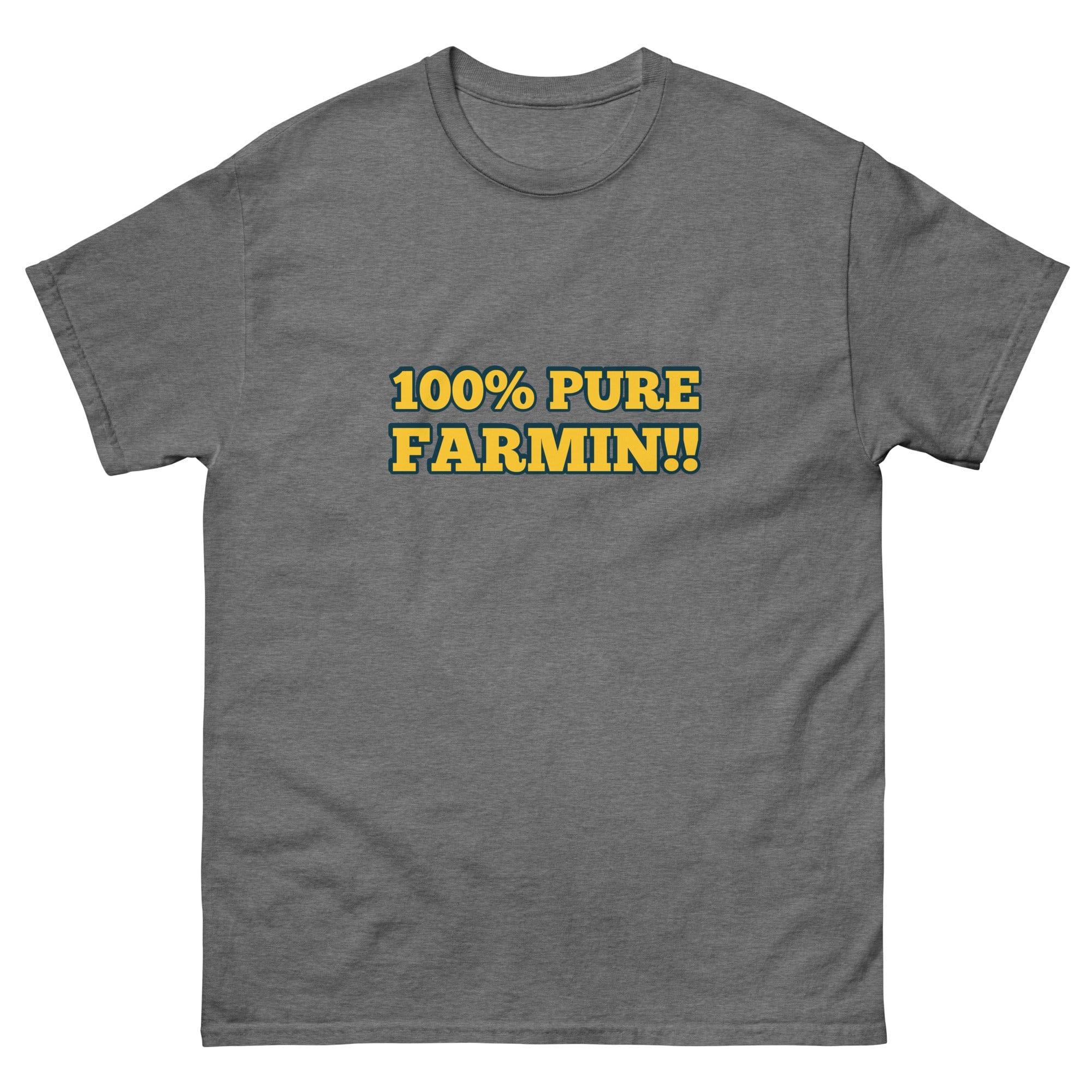 The Tractor Mugs Store Graphite Heather / S 100% PURE FARMIN!! | Unisex classic tee Quality Farmers Merch