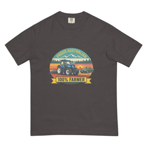 The Tractor Mugs Store Graphite New Holland T7.210 PROUD AUSTRALIAN 100% FARMER Outdoor | Unisex Premium T-shirt Quality Farmers Merch