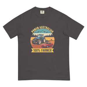 The Tractor Mugs Store Graphite New Holland TM 155 PROUD AUSTRALIAN 100% FARMER Outdoor | Unisex Premium T-shirt Quality Farmers Merch