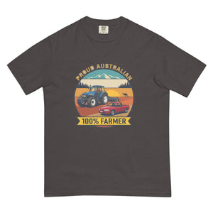 The Tractor Mugs Store Graphite New Holland TM 155 PROUD AUSTRALIAN 100% FARMER Outdoor | Unisex Premium T-shirt Quality Farmers Merch