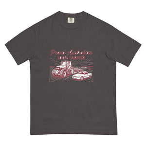 The Tractor Mugs Store Graphite New Holland TM 155 PROUD AUSTRALIAN 100% FARMER Two Tone | Unisex Premium T-shirt Quality Farmers Merch