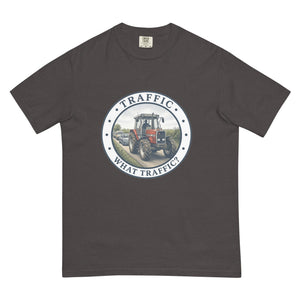 The Tractor Mugs Store Graphite / S Massey Ferguson 3075 TRAFFIC WHAT TRAFFIC? Engraving | Unisex Premium T-shirt Quality Farmers Merch