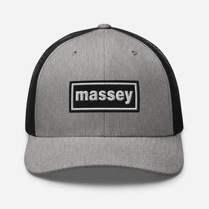 The Tractor Mugs Store Heather/ Black Oasis Style Retro Massey | Trucker Cap Quality Farmers Merch