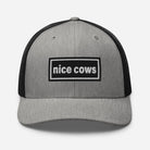 The Tractor Mugs Store Heather/ Black Oasis Style Retro Nice Cows | Trucker Cap Quality Farmers Merch
