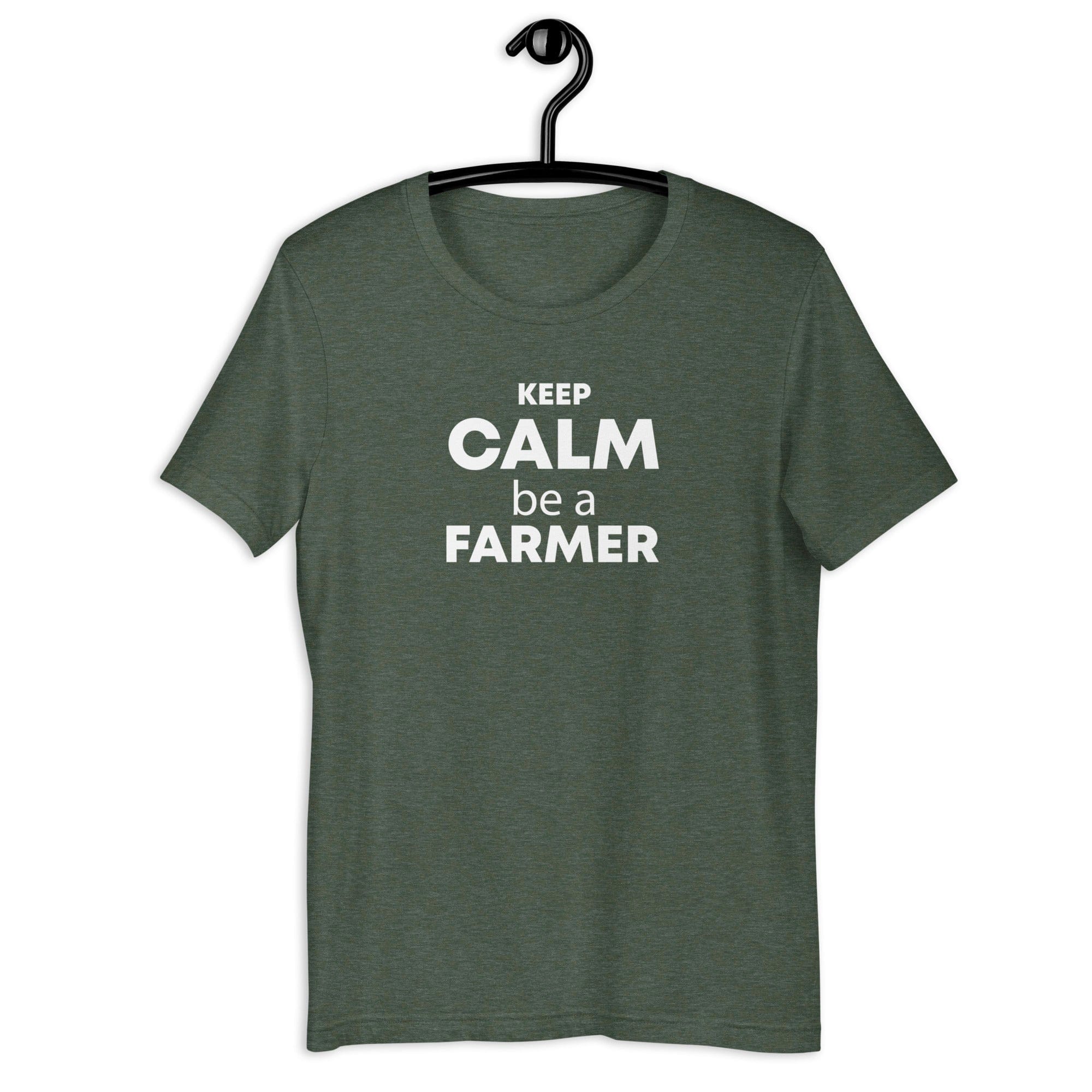 The Tractor Mugs Store Heather Forest / S Keep Calm. Be a Farmer | Unisex t-shirt Quality Farmers Merch
