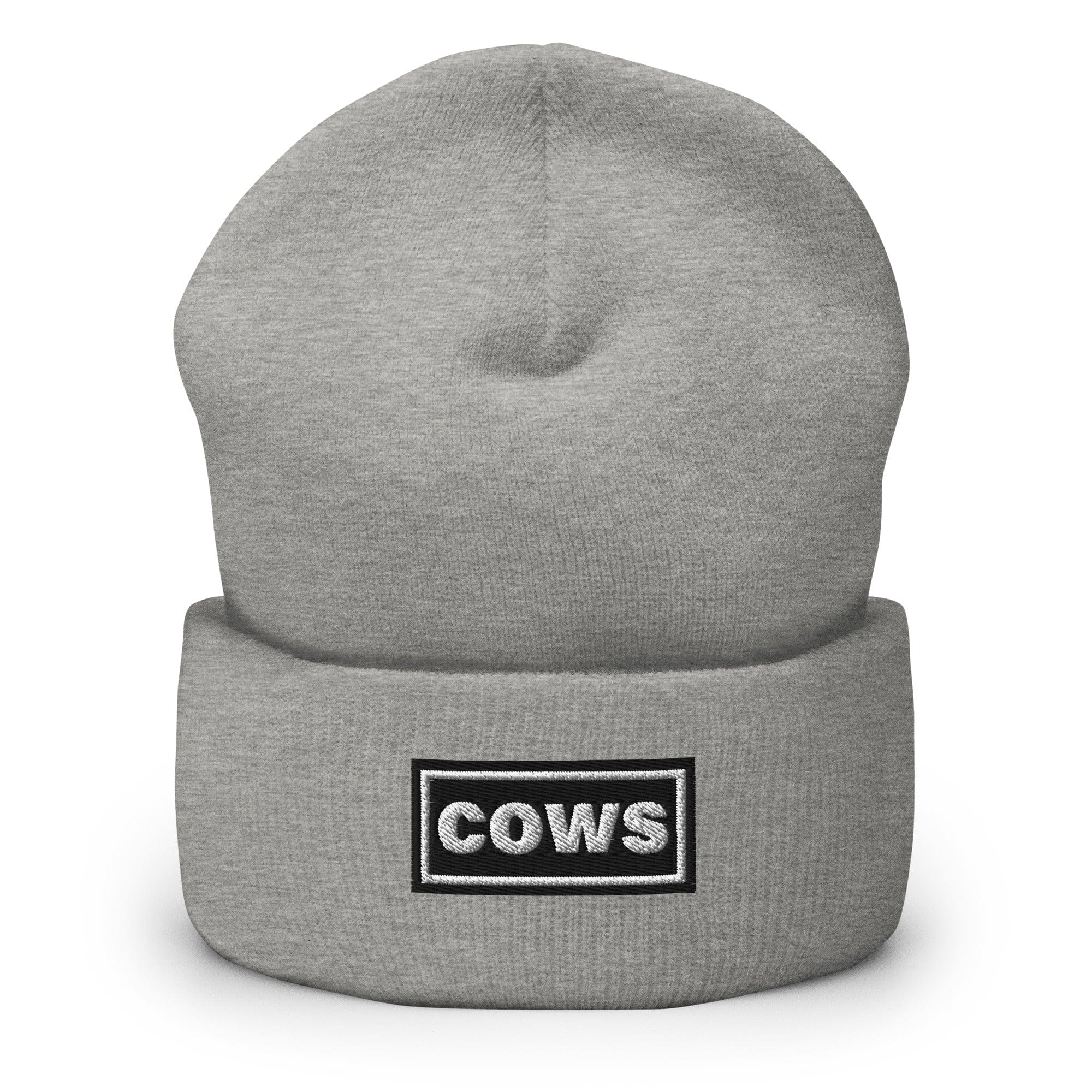 The Tractor Mugs Store Heather Grey OASIS Style 'Cows' | Cuffed Beanie Quality Farmers Merch