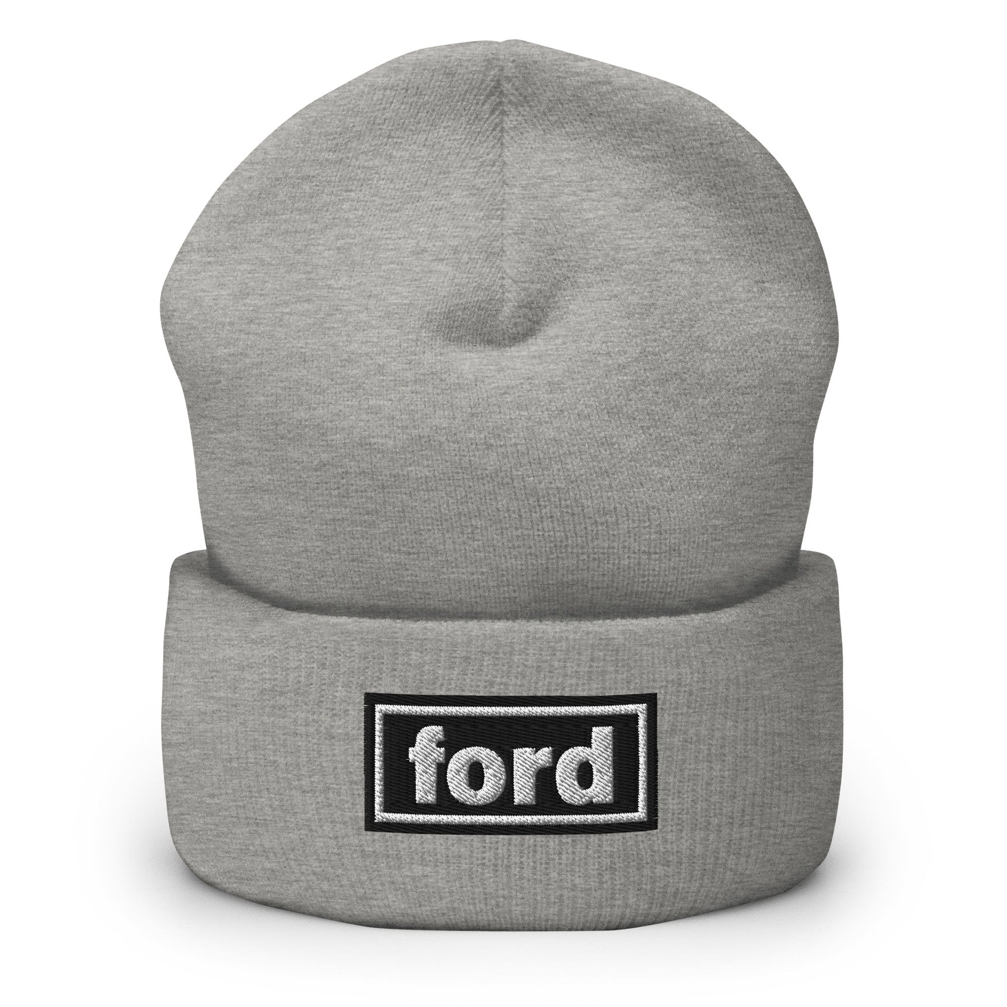 The Tractor Mugs Store Heather Grey OASIS Style 'Ford' Cuffed Beanie Quality Farmers Merch