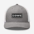The Tractor Mugs Store Heather Grey/White Oasis Style Retro Cows | Trucker Cap Quality Farmers Merch