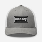 The Tractor Mugs Store Heather Grey/White Oasis Style Retro Massey | Trucker Cap Quality Farmers Merch