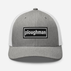 The Tractor Mugs Store Heather Grey/White Oasis Style Retro Ploughman | Trucker Cap Quality Farmers Merch