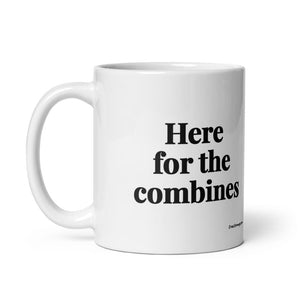 The Tractor Mugs Store Here for the Combines | White Glossy Mug Quality Farmers Merch