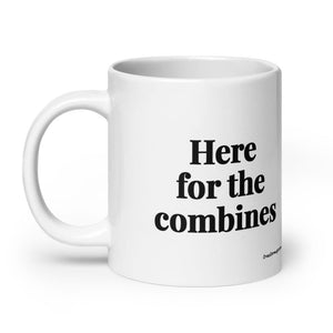 The Tractor Mugs Store Here for the Combines | White Glossy Mug Quality Farmers Merch