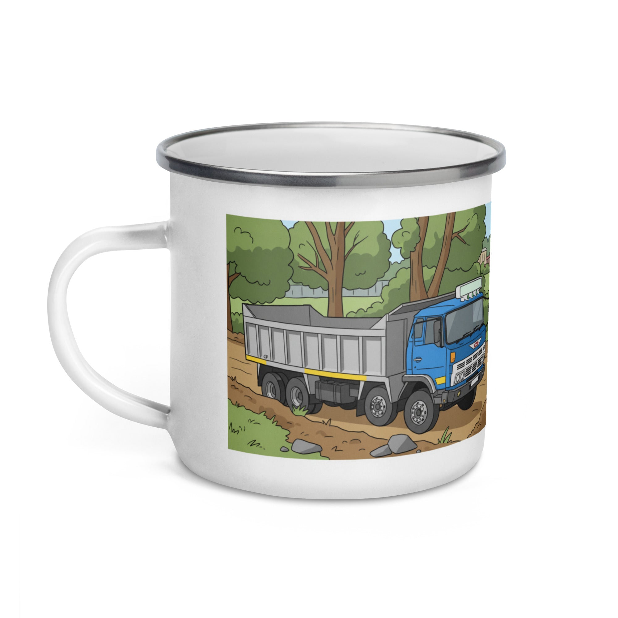 The Tractor Mugs Store Hino 8 Wheel Tipper | Enamel Mug Quality Farmers Merch
