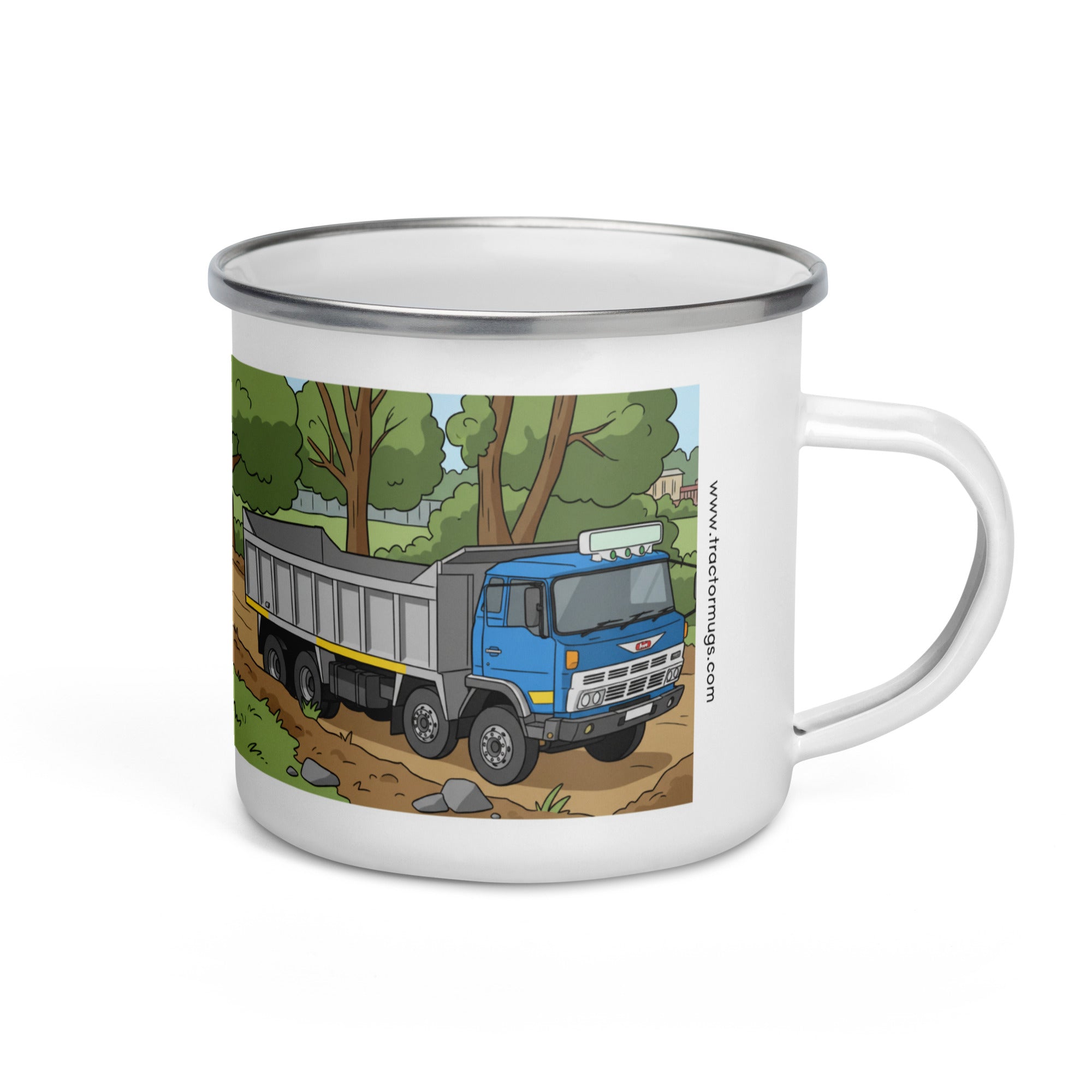 The Tractor Mugs Store Hino 8 Wheel Tipper | Enamel Mug Quality Farmers Merch