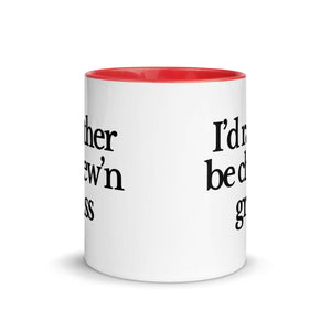 The Tractor Mugs Store I'D RATHER BE CHEW'N GRASS | Mug with Color Inside Quality Farmers Merch