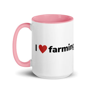 The Tractor Mugs Store I Love Farming | Mug with Color Inside Quality Farmers Merch