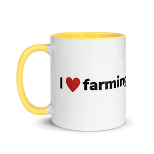 The Tractor Mugs Store I Love Farming | Mug with Color Inside Quality Farmers Merch