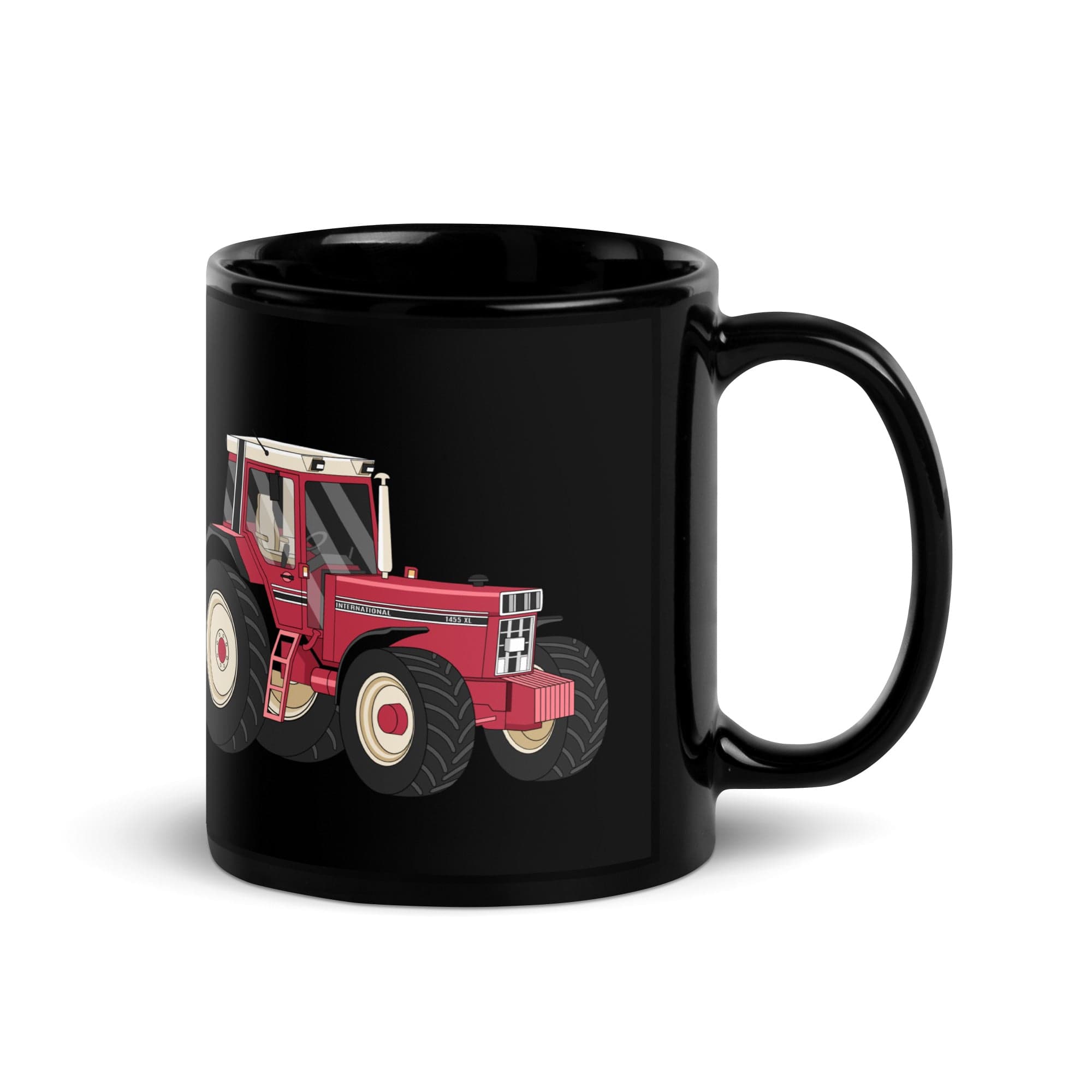 The Tractor Mugs Store IHC 1455 XL | Black Glossy Mug Quality Farmers Merch