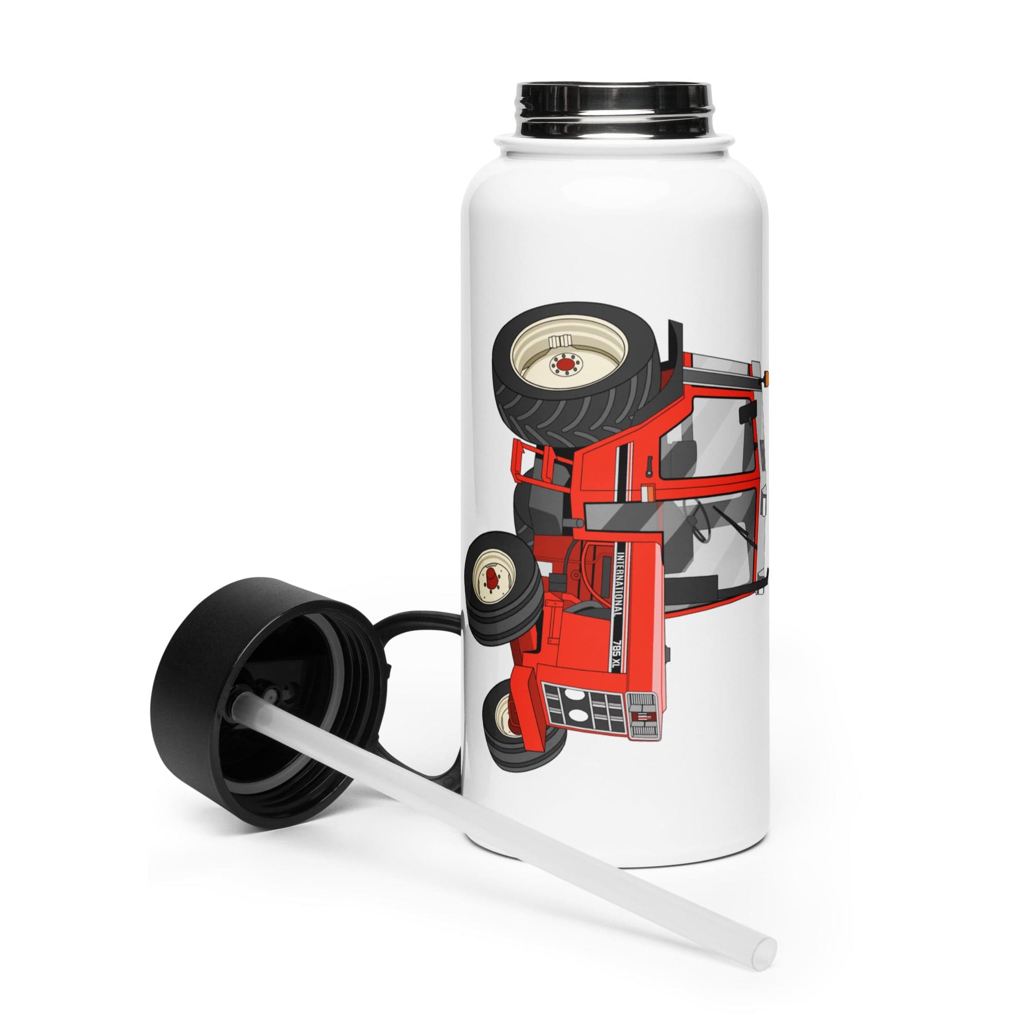 The Tractor Mugs Store International 785 XL  | Stainless steel water bottle with a straw lid Quality Farmers Merch