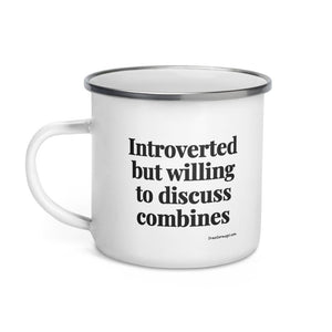 The Tractor Mugs Store Introverted But Willing To Discuss Combines | Enamel Mug Quality Farmers Merch