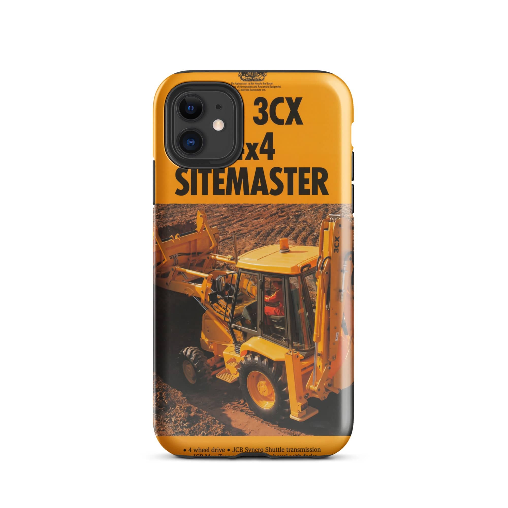 The Tractor Mugs Store iPhone 11 JCB 3CX Sitemaster Brochure | Tough Case for iPhone® Quality Farmers Merch